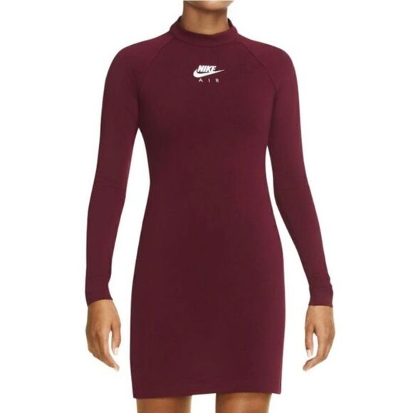 Nike Air Burgundy bodycon dress , size small (small hole back under zipper) - Picture 1 of 7